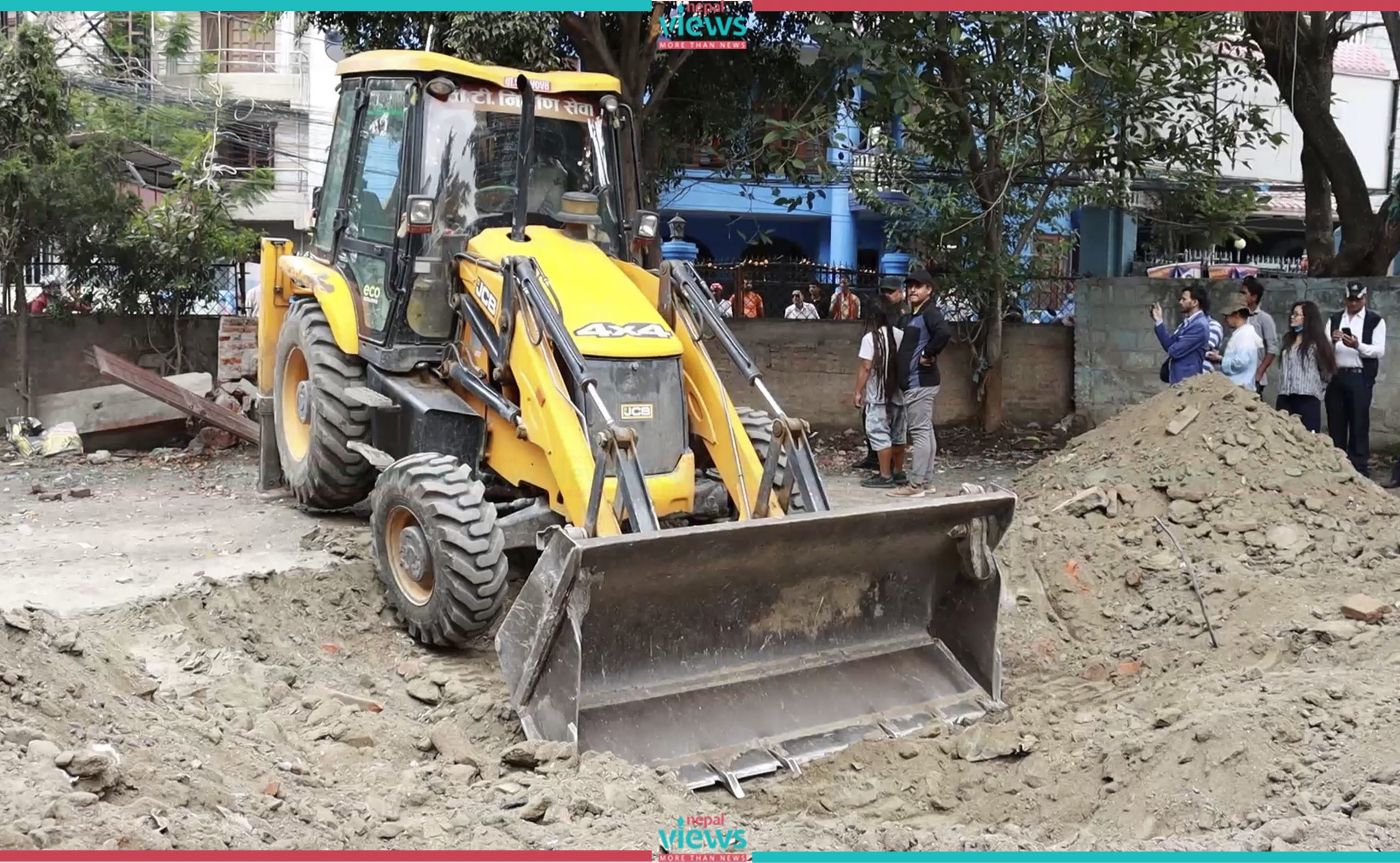 Encroached houses and sheds around the Dhapasi–Greenland area removed