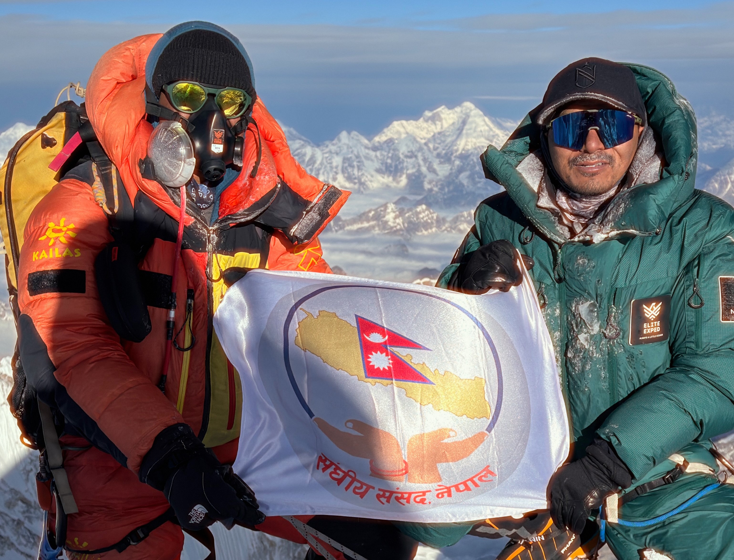 MP Mingma David Sherpa summits Mt. Everest