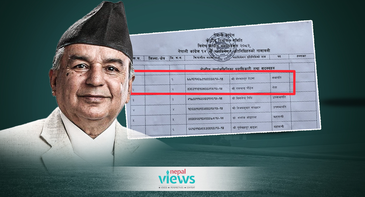 President Paudel’s name in Congress voter list as special convention prepares to elect new leadership