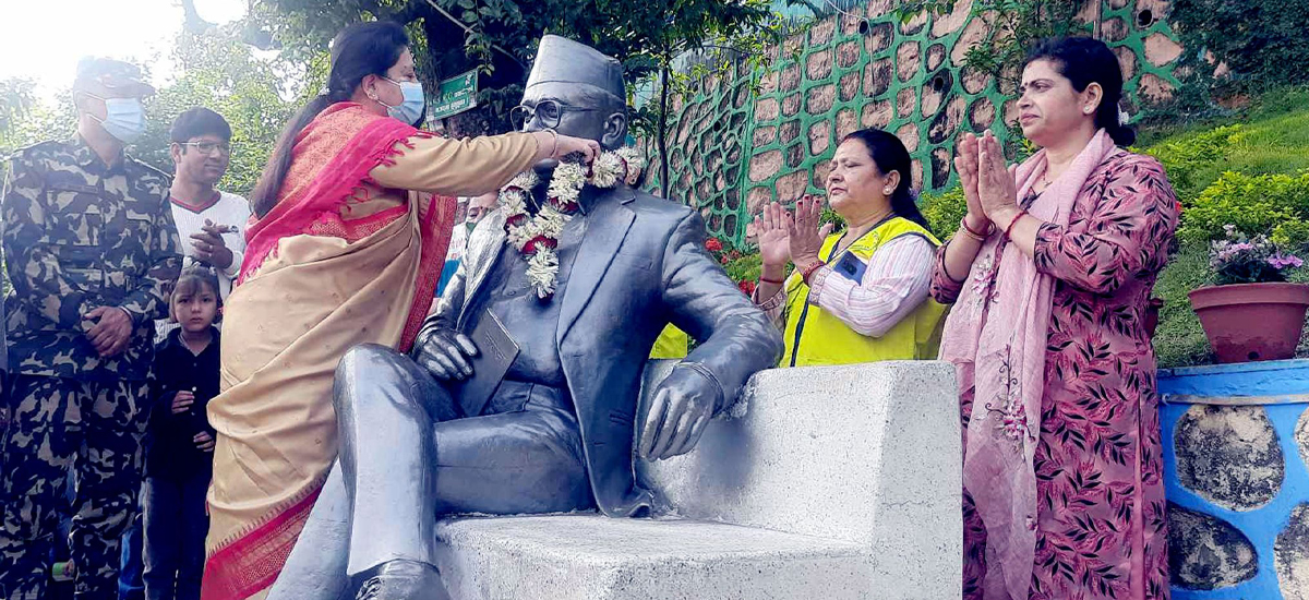 30th Madan Memorial Day: former President Bhandari visits Madan Batika