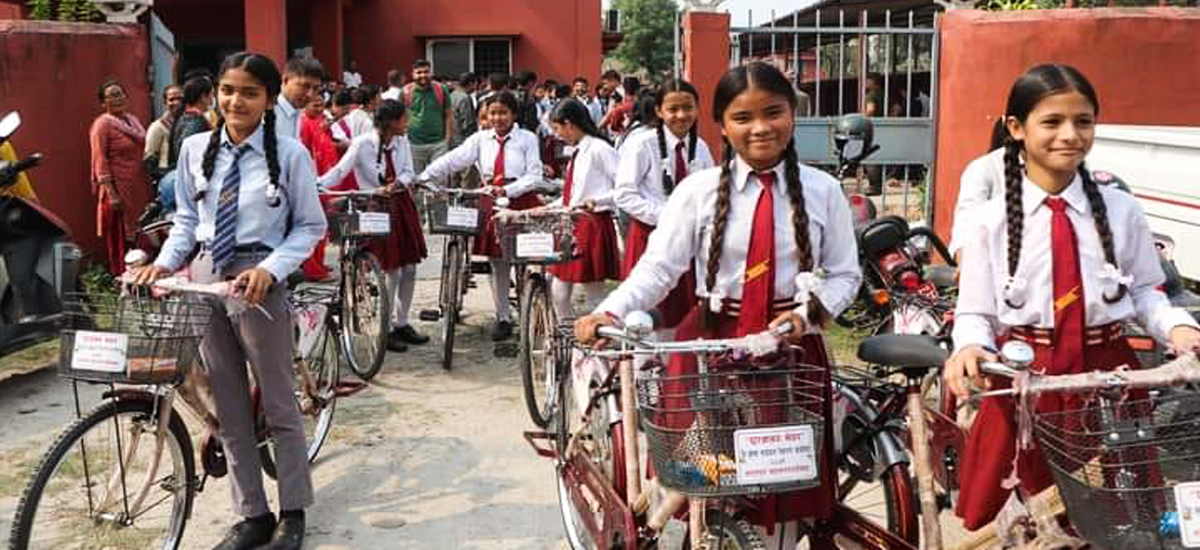 Bharatpur metropolis distributes free bicycles to 126 school girls