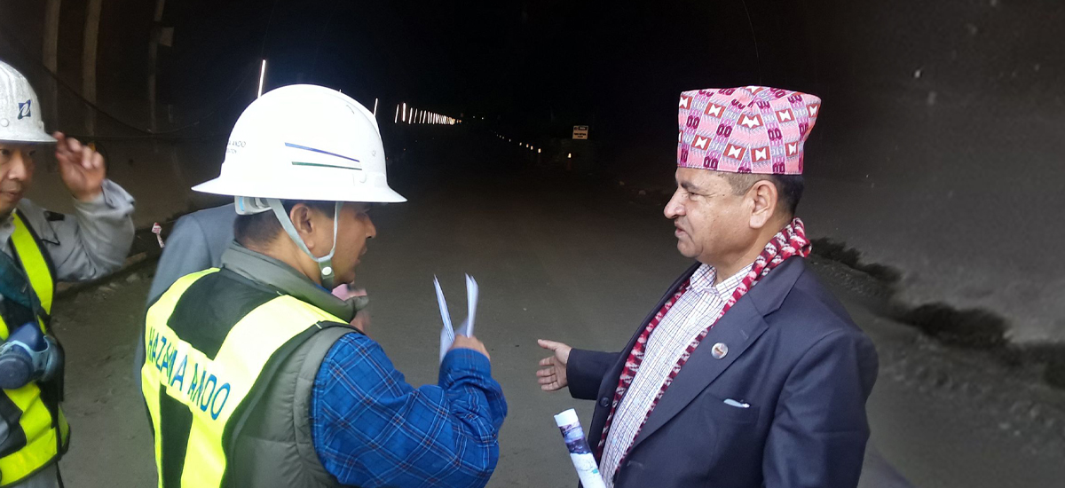 Minister Jwala makes onsite visit to Nagdhunga tunnel