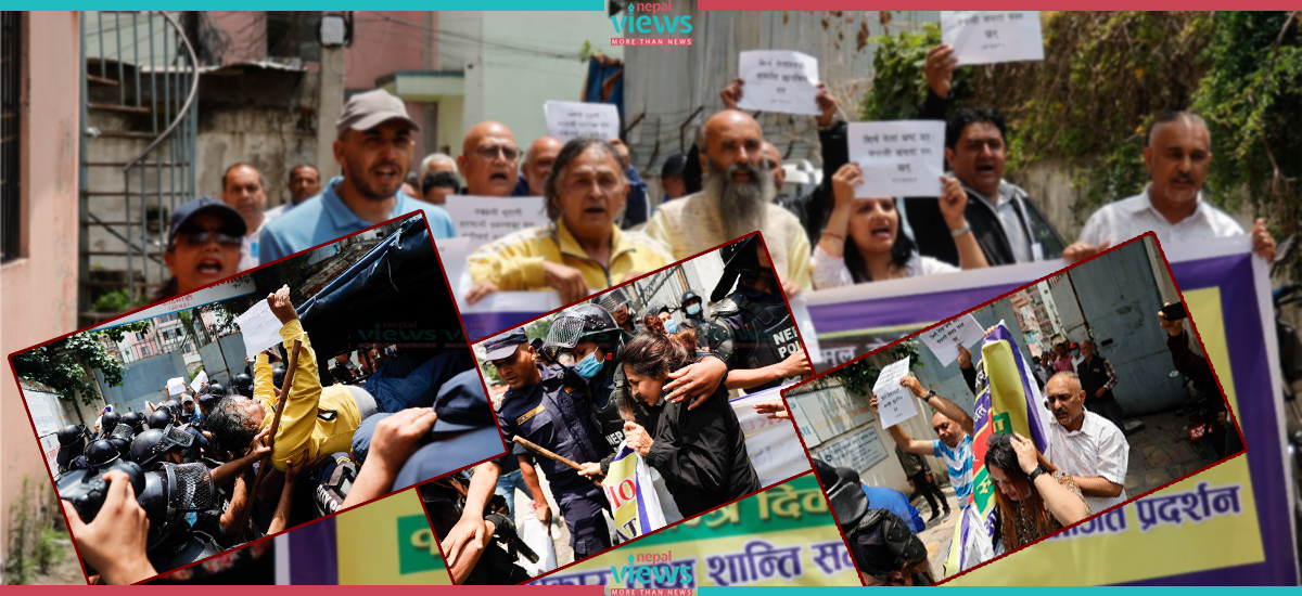 Human Rights Activists protest in Singha Durbar premises;17 arrested (Photo Feature)