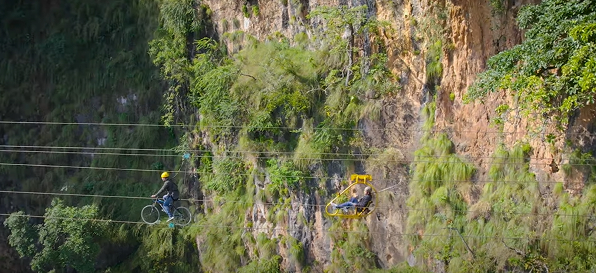 Sky cycling launched in Sarlahi