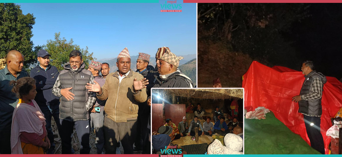 Janardan Sharma serving earthquake victims (Photos)