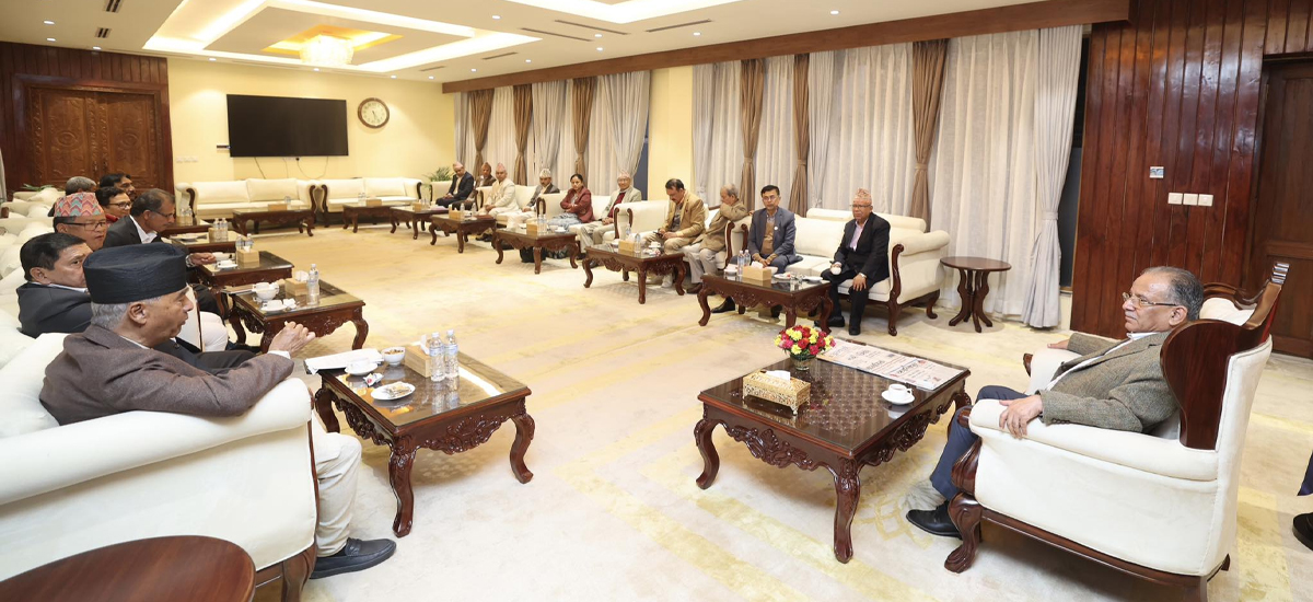 Meeting of ruling coalition in Baluwatar