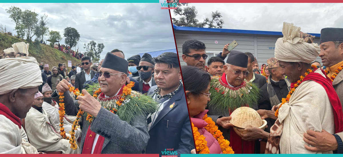 CPN (UML) Chairperson Oli visits Raute settlement (Photos)