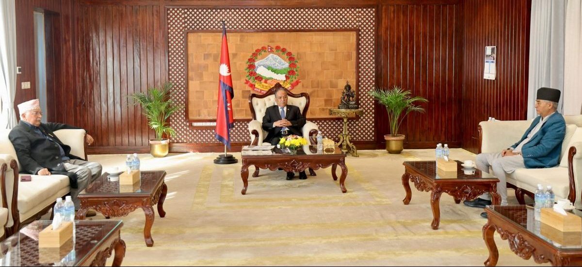 PM Dahal meets Deuba and Oli to discuss concluding process of transitional justice