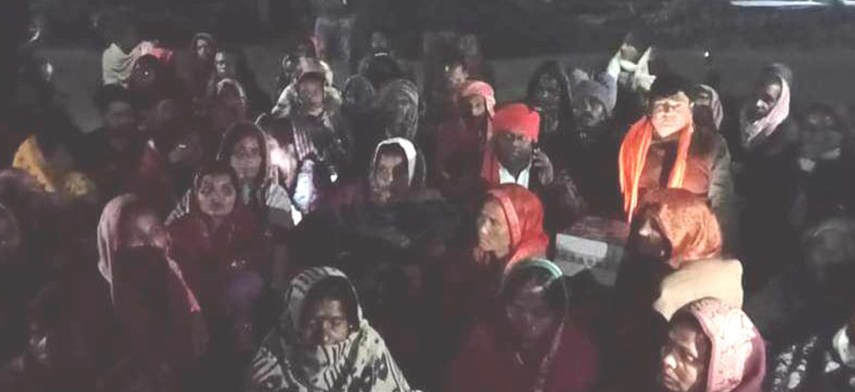 Picket of Loan Shark victims outside Siraha Police Station