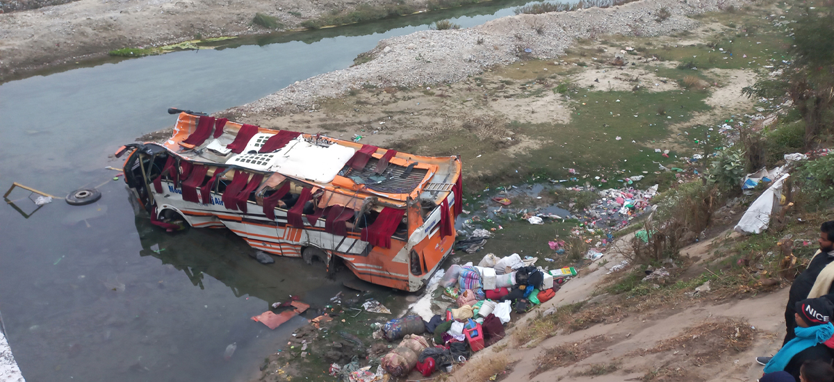 Bus falls into Rapti river; Death of 12 people