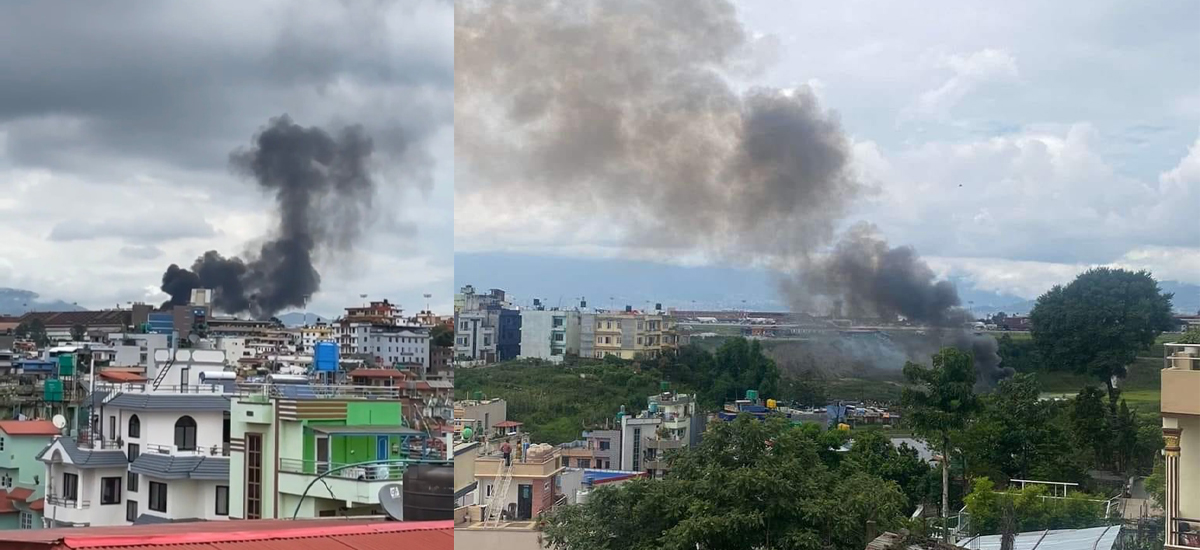 Saurya Airlines' Aircraft falls just after take-off