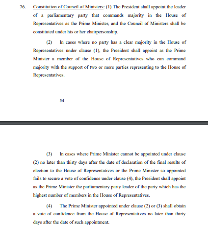 Photo: Section 76 in Constitution of Nepal 