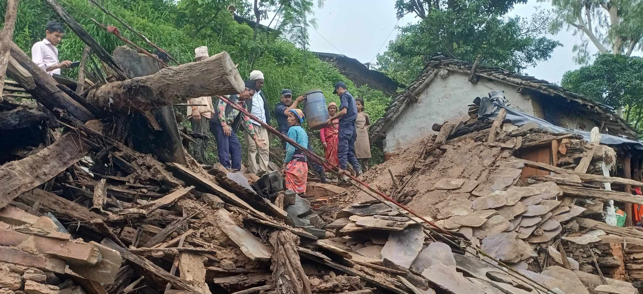 House collapses in Dadeldhura due to incessant rainfall (Photos)