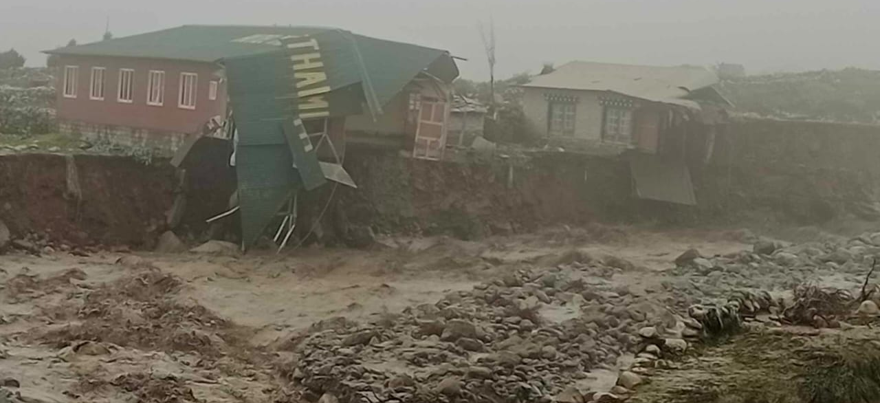 People's movement disrupted above Namche after flood