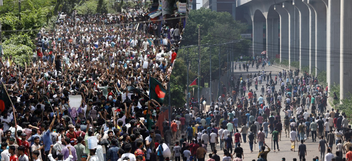 Videos of demonstrators looting Prime Minister Sheikh Hasina's official residence circulate on social media