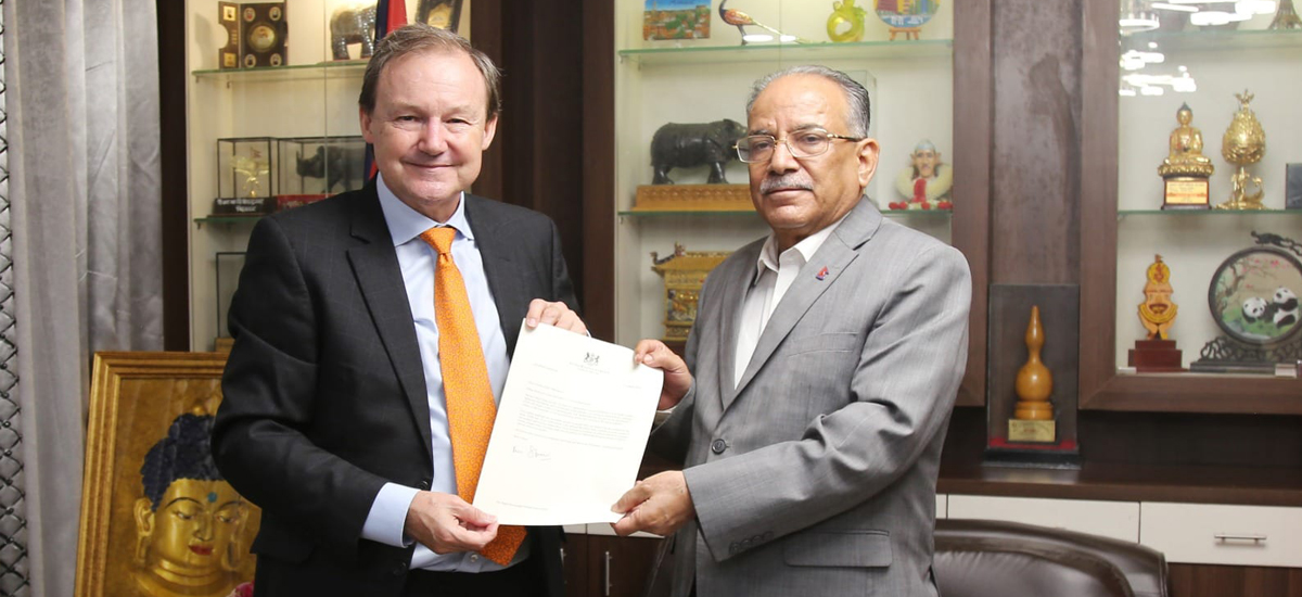 UK Ambassador Fenn calls on Maoist Centre Chairperson Dahal