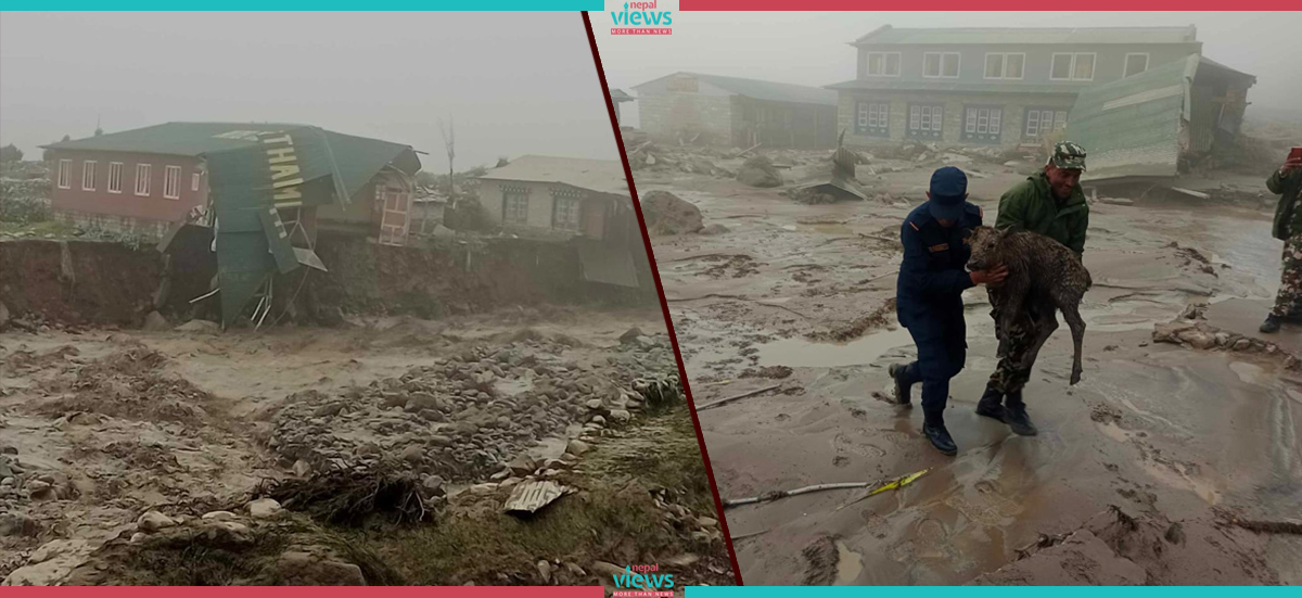 Bursting of glacial lakes results in Thame's flood