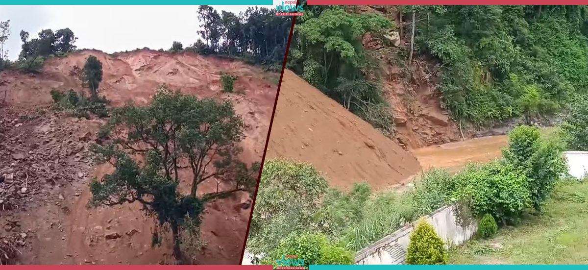 Dry landslide at Sindhupalchowk