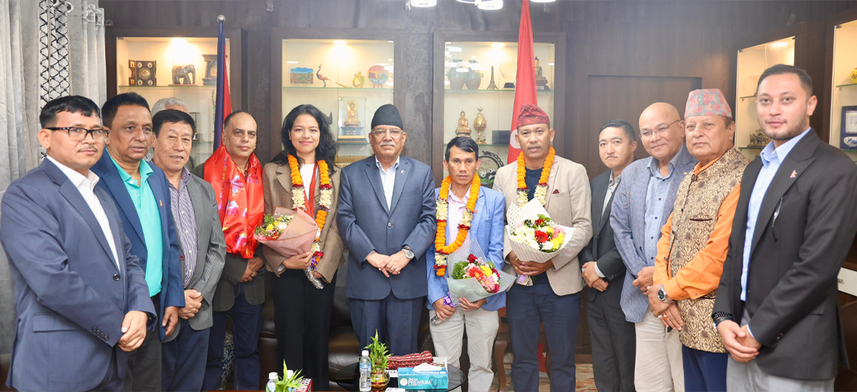 CPN (Maoist Centre) Chair Dahal honors Paris Paralympics bronze medalist Palesha