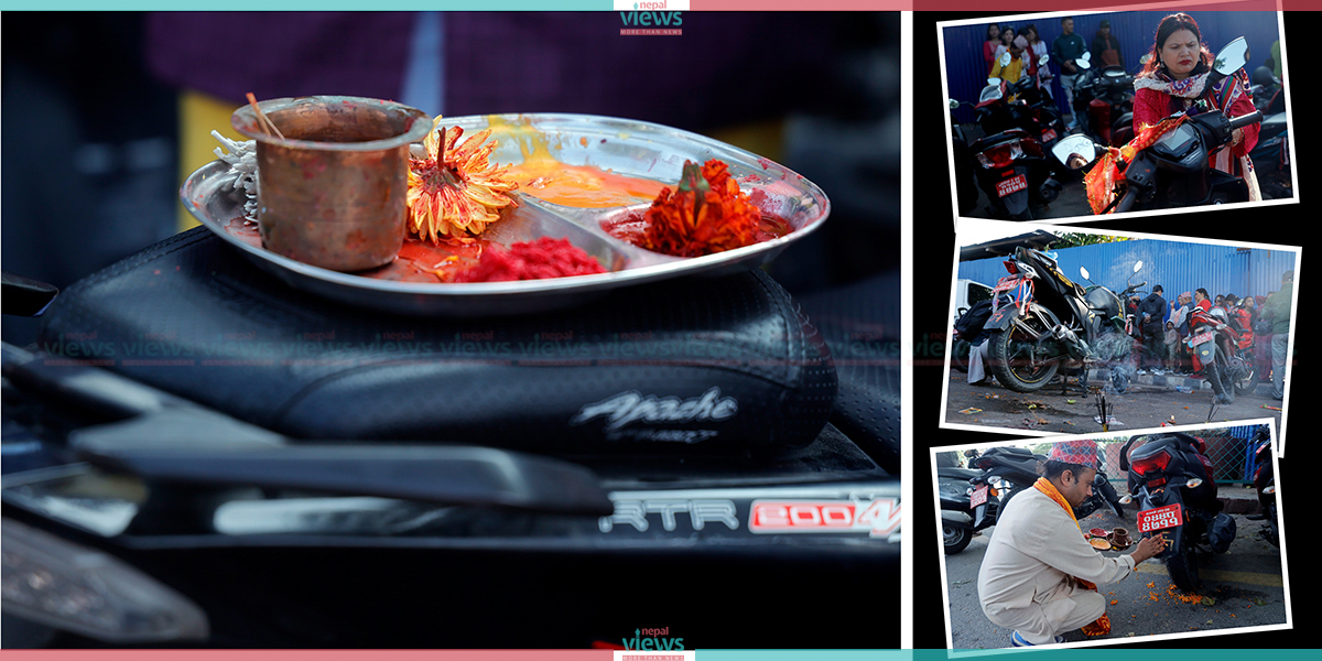 People worship vehicles in Bhadrakali (Photo Feature)