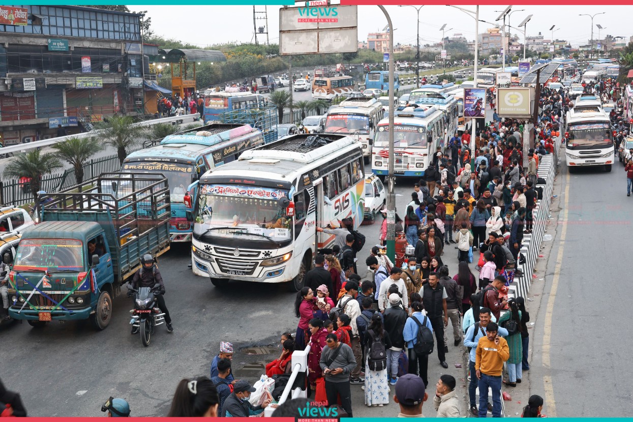 800 thousand people leave Kathmandu Valley for their home to celebrate Dashain