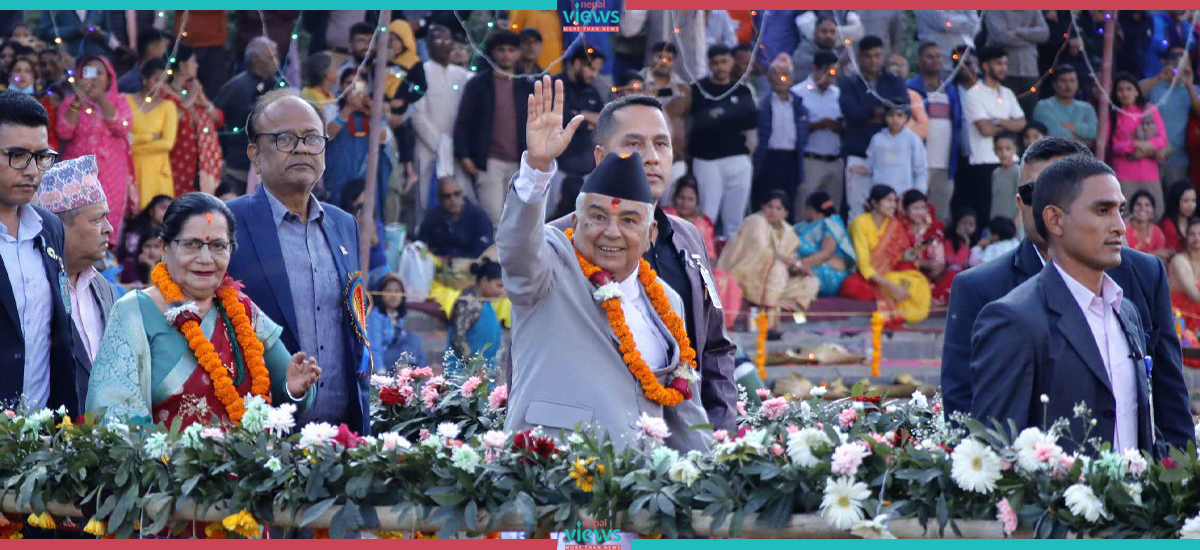 President Paudel visits Guhyeshwari to observe Chhath Puja (Photo Feature)