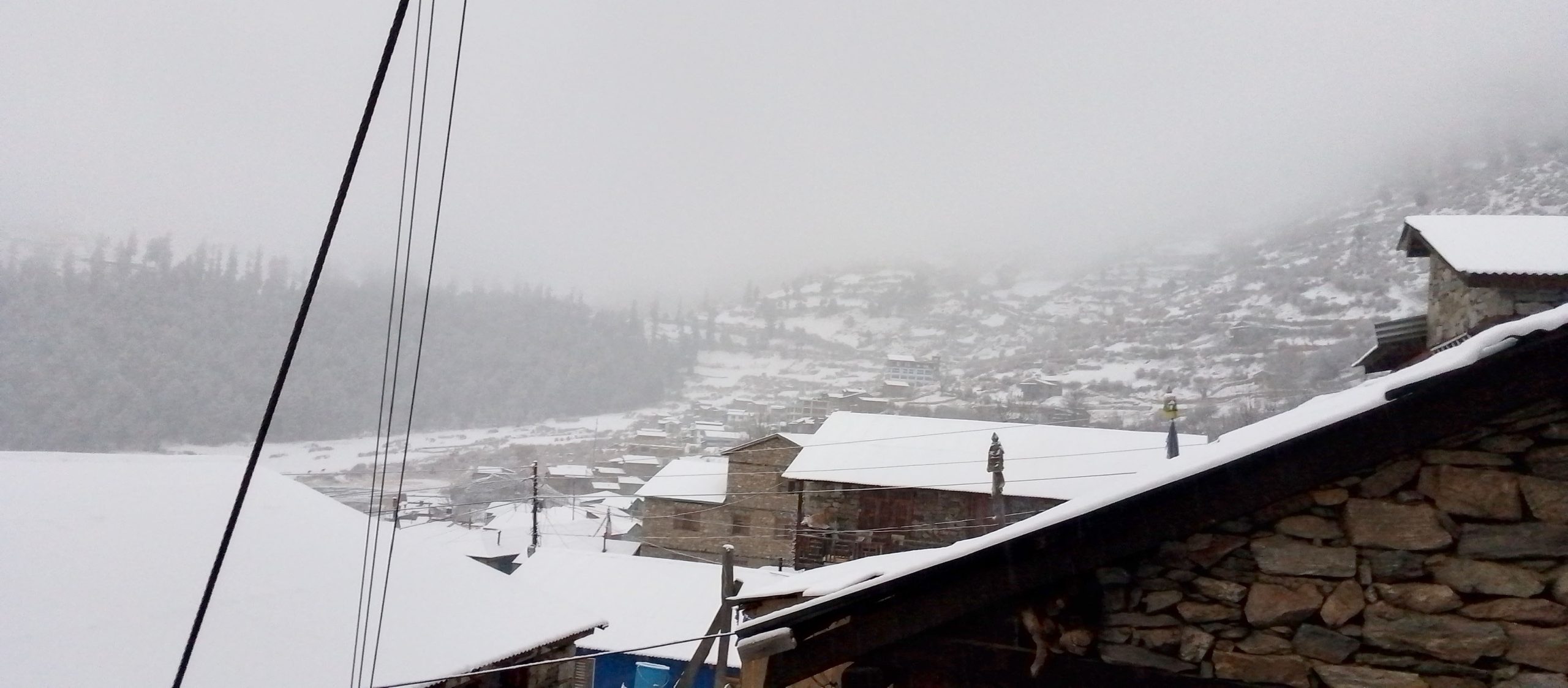 Snowfall in Humla affects normal life