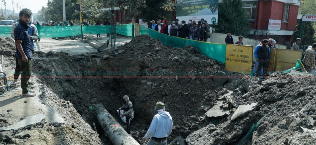 Maintenance of drinking water supply pipeline at Babarmahal completes