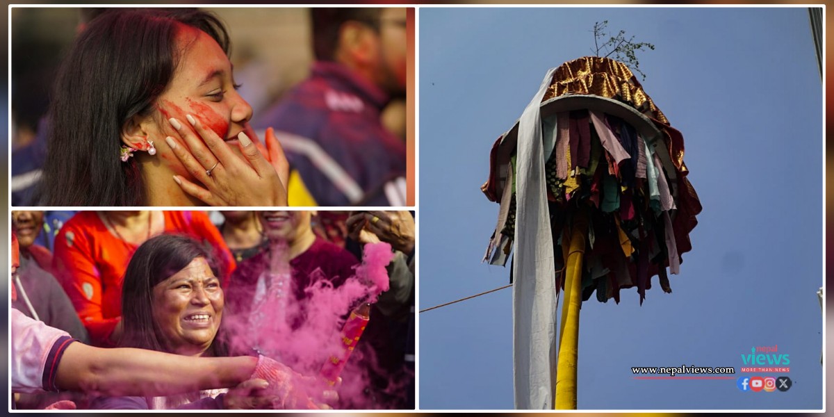 ‘Chir’ installation at Basantapur begins Holi celebration (Photo Feature)