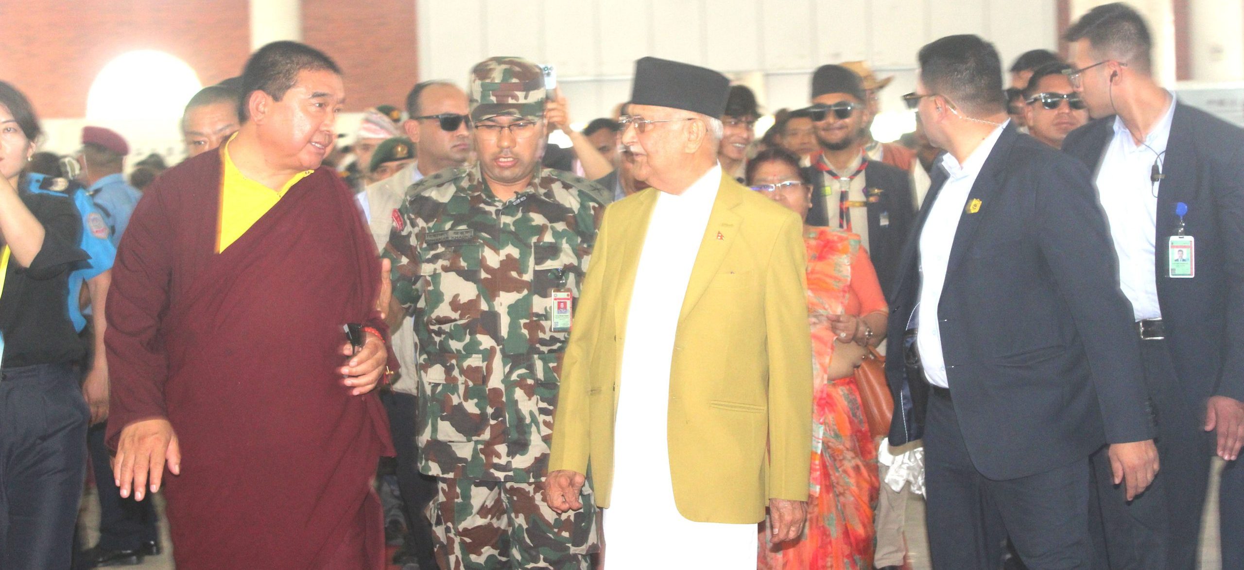 PM Oli arrives in Lumbini