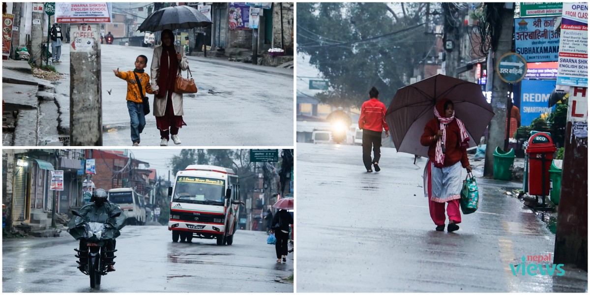 Kathmandu Valley witness light rainfall with thunder and lightening (Photo Feature)