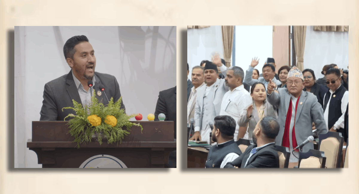 विपक्षीले संसद्‌मा प्रधानमन्त्री खोज्दा रोस्टममा जंगिए रास्वपा सांसद खरेल