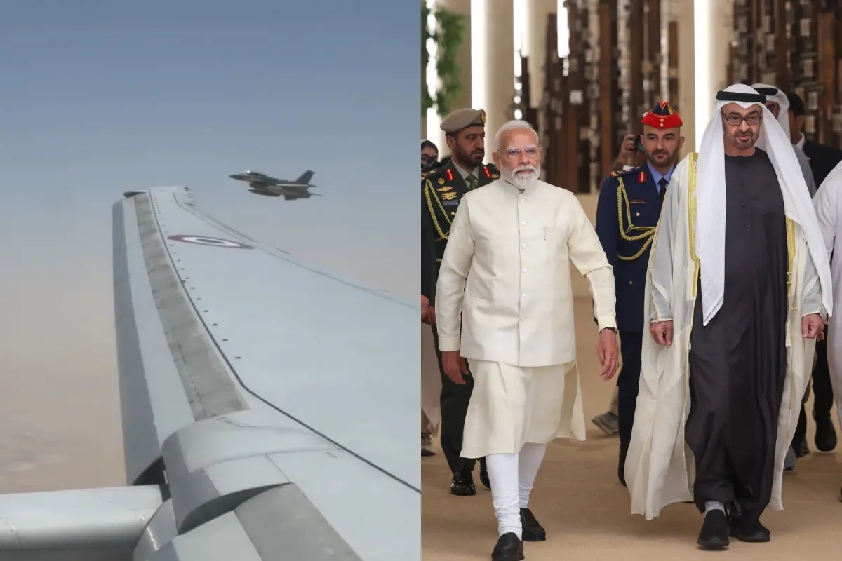 मोदी सवार विमानलाई यूएईको एफ–१६ जेटको स्कर्टिङ